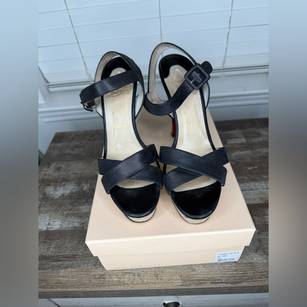 Christian Louboutin Black Strappy Heels